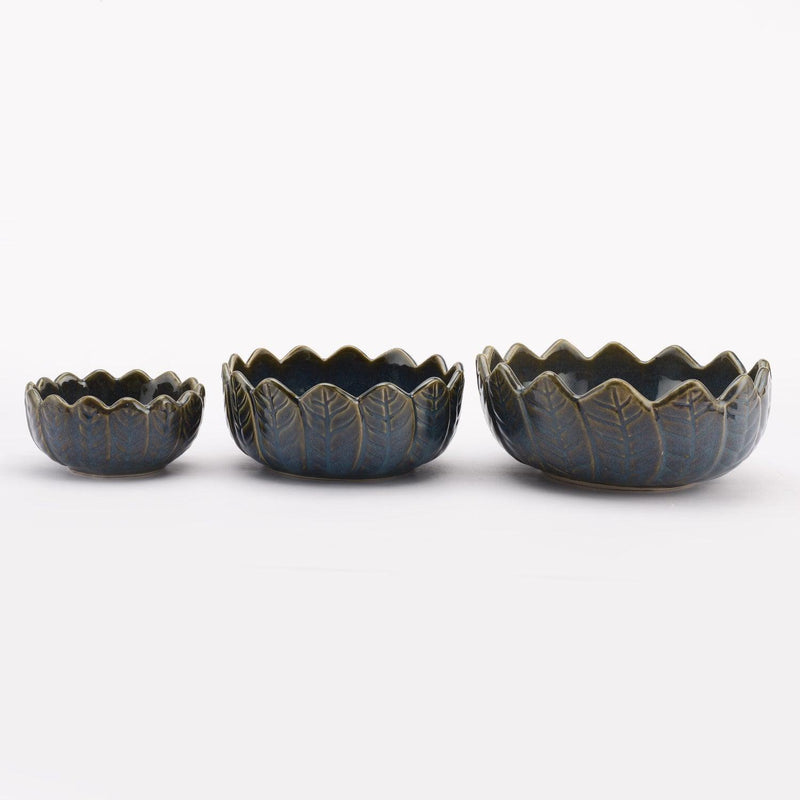 Ceramic Lotus Serving Bowl- Set of 3 - The Decor Mart 