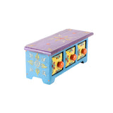 The Decor Mart Handpainted Floral Wood & Ceramic Jewellery Box (3 Drawers) - The Decor Mart 
