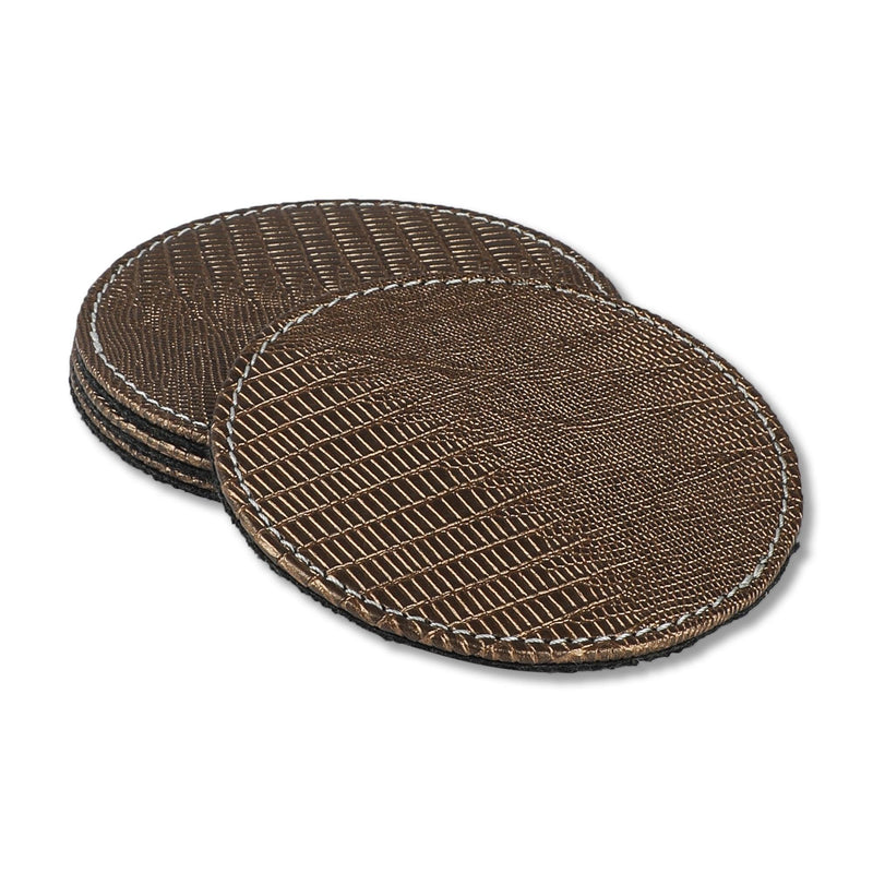 Leather Coasters-  Copper(Pack Of 4) - The Decor Mart 