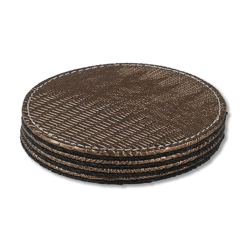 Leather Coasters-  Copper(Pack Of 4) - The Decor Mart 