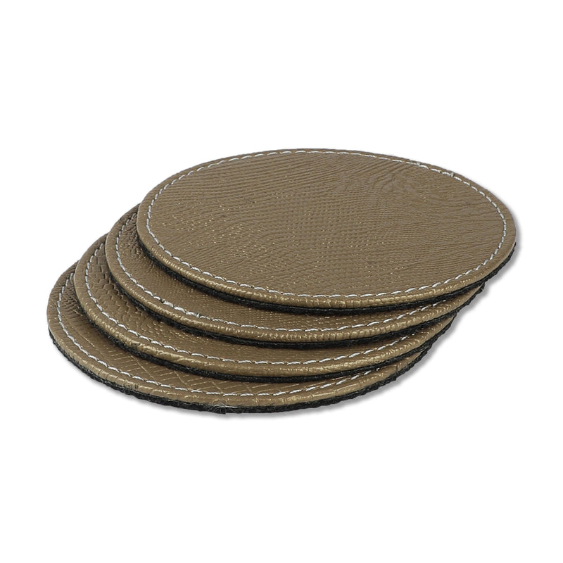 Leather Coasters- Champagne (Pack Of 4) - The Decor Mart 