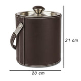 The Decor Mart Faux Leather Ice Bucket With Ice Tongs - The Decor Mart 
