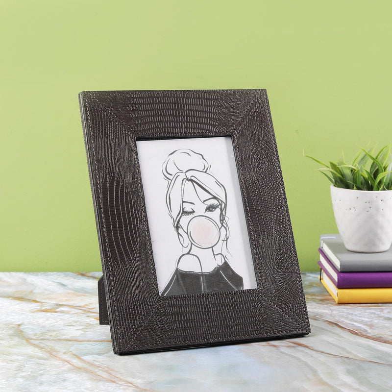 Leather Photo Frame-Brown - The Decor Mart 