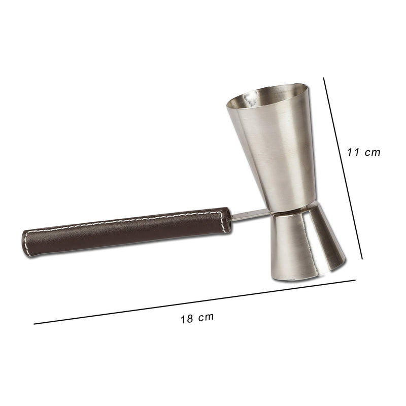 The Decor Mart Faux Leather Double Sided Peg Measure 60Ml And 30Ml. - The Decor Mart 