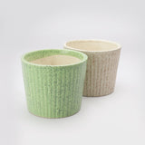 The Decor Mart Camouflage Green And Spotted Off-White Textured  Ceramic Planters- Set Of 2 - The Decor Mart 