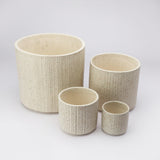 The Decor Mart Pale Grey With Brown Texture Handcrafted Well Ceramic Planter - Set Of 4 - The Decor Mart 