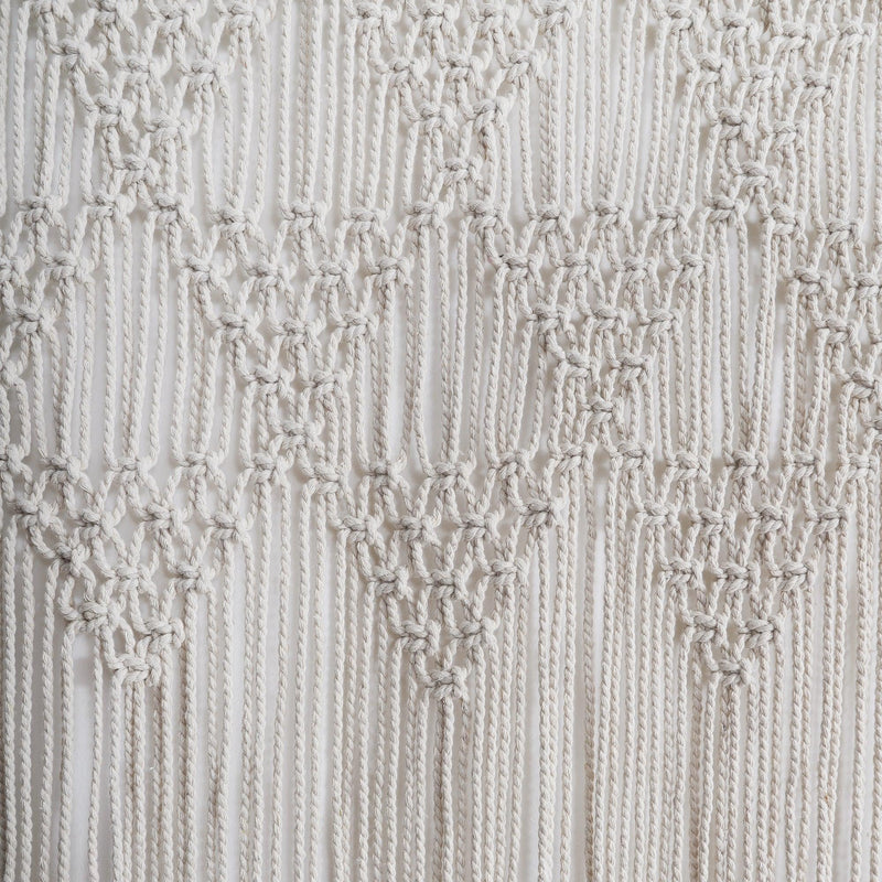 The Decor Mart Macrame Off White Geometric Pattern Curtains - The Decor Mart 