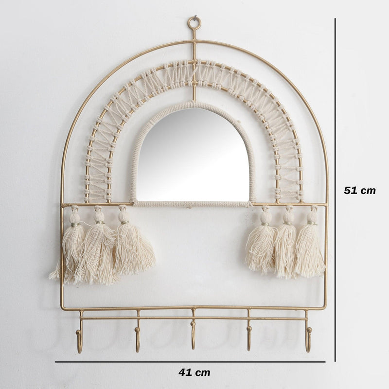 Cotton & Metal Wire Mirror Frame - The Decor Mart 
