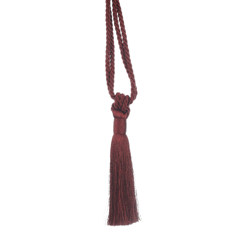 The Decor Mart Curtain Holder And Tassel (Rope Tie-Back Maroon) - Pack Of 2 - The Decor Mart 