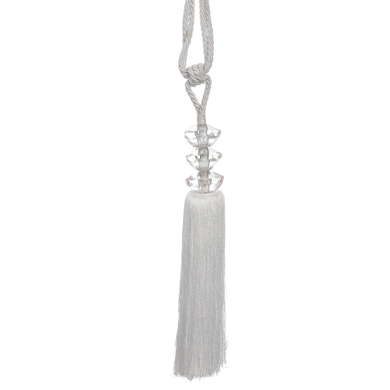 The Decor Mart Curtain Tassel White With Beads - Pack Of 2 - The Decor Mart 