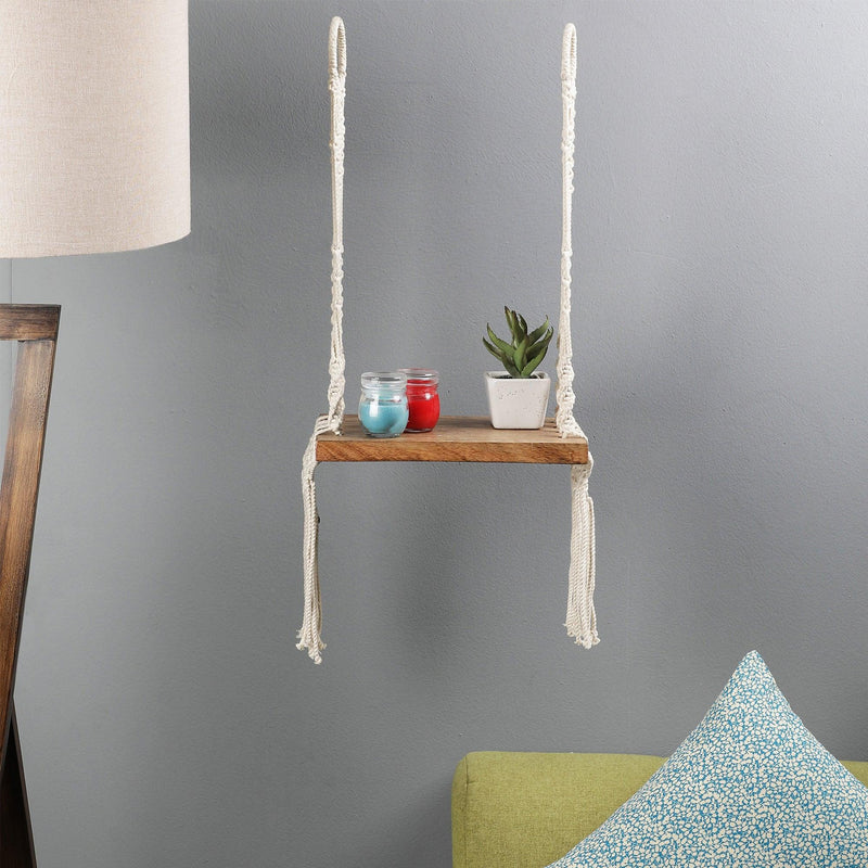 Macrame Knotted Hanging Shelf - The Decor Mart 