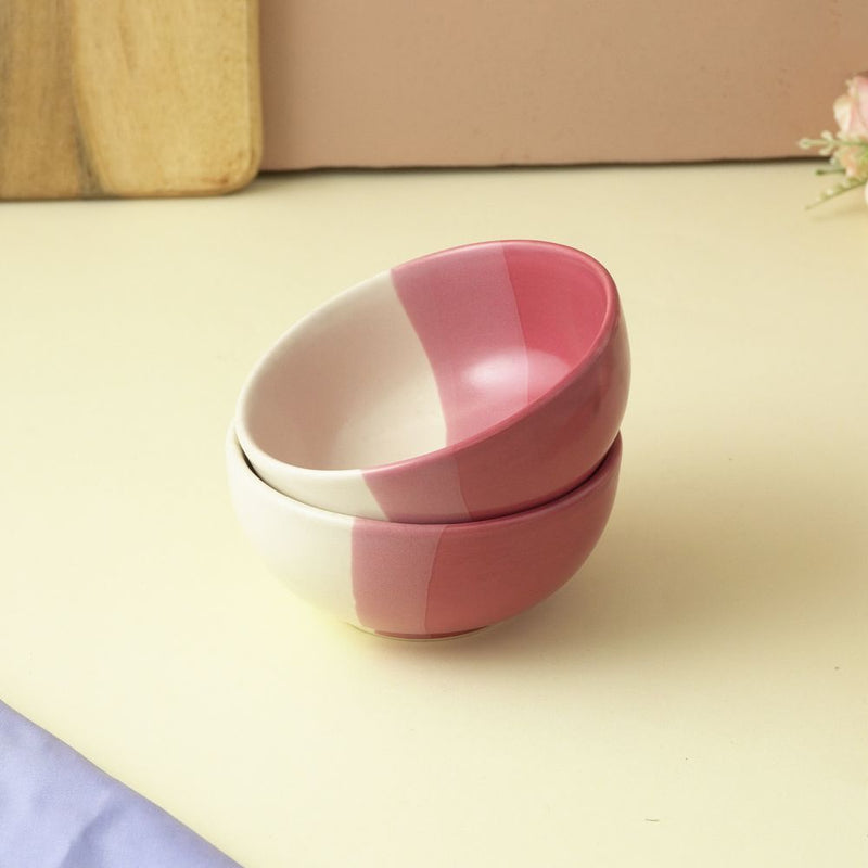 Mononchromatic Ceramic Bowl- Set of 2 