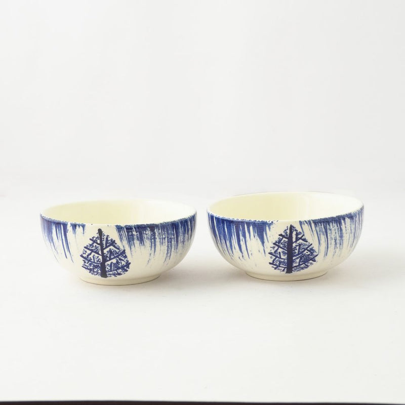 Ceramic Imprint leaf Bowl- Set of 2 