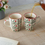 Tropical Print Ceramic Mugs- Set of 2