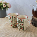 Tropical Print Ceramic Mugs- Set of 2