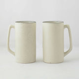 Modern Tall Ceramic Coffee Mug- Set of 2