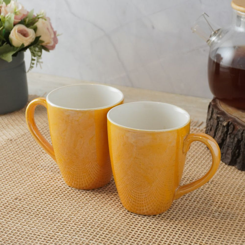 Vintage Gold Ceramic Coffee Mug- Set of 4