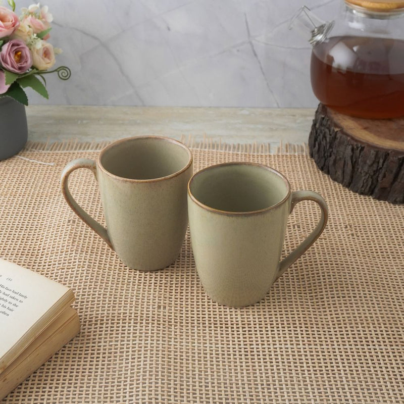 Rustic Grey Ceramic Coffee Mug- Set of 2