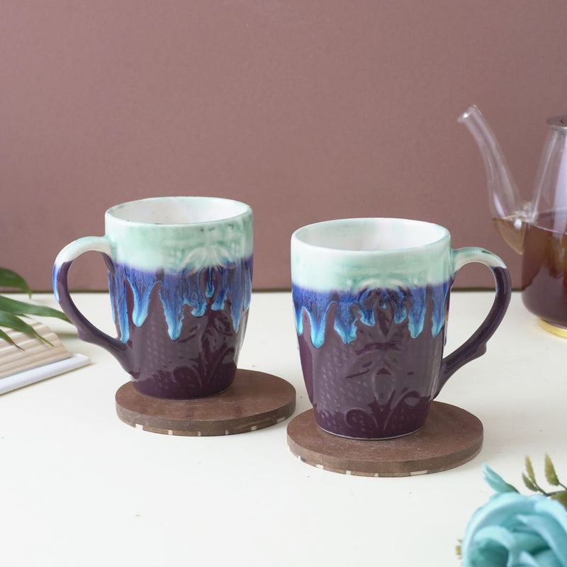 Ocean Waves Ceramic Coffee Mug- Set of 2