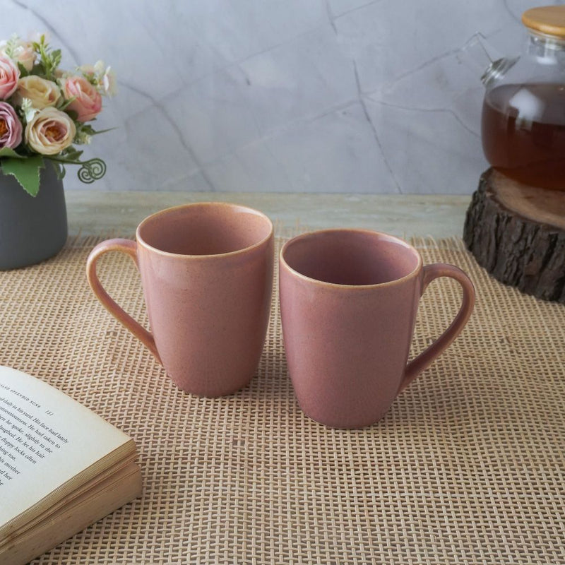 Blush Pink Ceramic Coffee Mug- Set of 2 