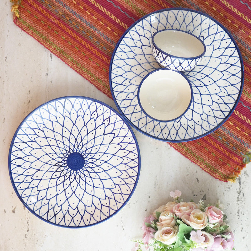 Indigo Artistry Dinner Set- Set of 4