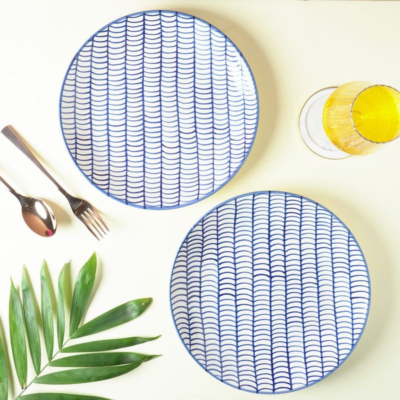 Sweep Pattern Ceramic Dinner Plate- Set of 2