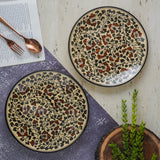 Bael Leaves Ceramic Dinner Plates- Set of 2 