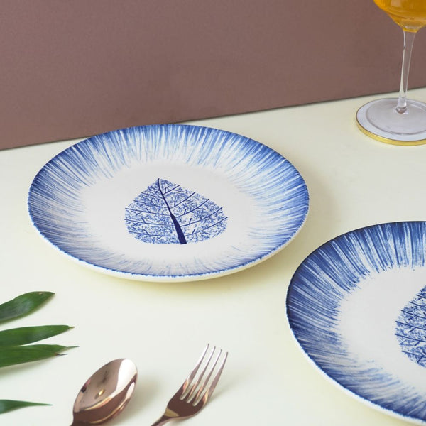 Ceramic Imprint leaf Dinner Plate- Set of 2 