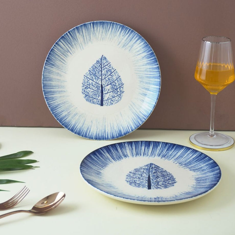 Ceramic Imprint leaf Dinner Plate- Set of 2 