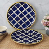 Blue Moroccan Ceramic Dinner Plates- Set of 2