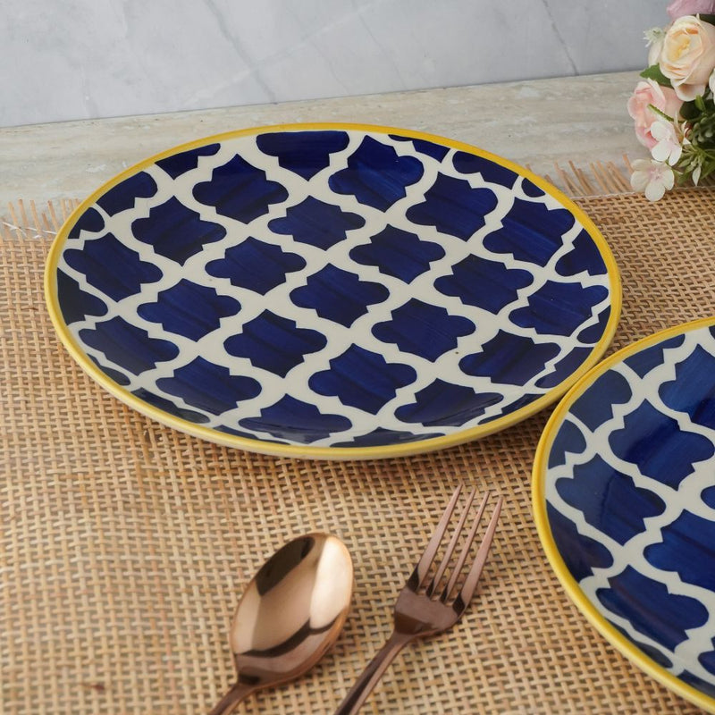 Blue Moroccan Ceramic Dinner Plates- Set of 2