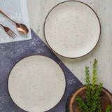 Beige Swirl Ceramic Dinner Plates- Set of 2 