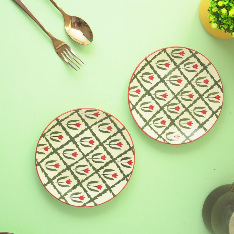 Tropical Print Ceramic Quarter Plates- Set of 2