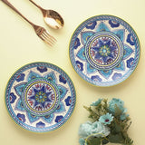Ceramic Blue Mandala Quarter Plates- Set of 2