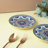 Ceramic Blue Mandala Quarter Plates- Set of 2