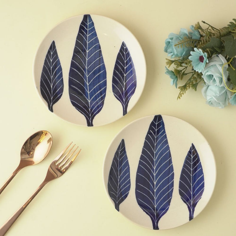 Ashoka Leaf Impress Quarter Plates- Set of 2