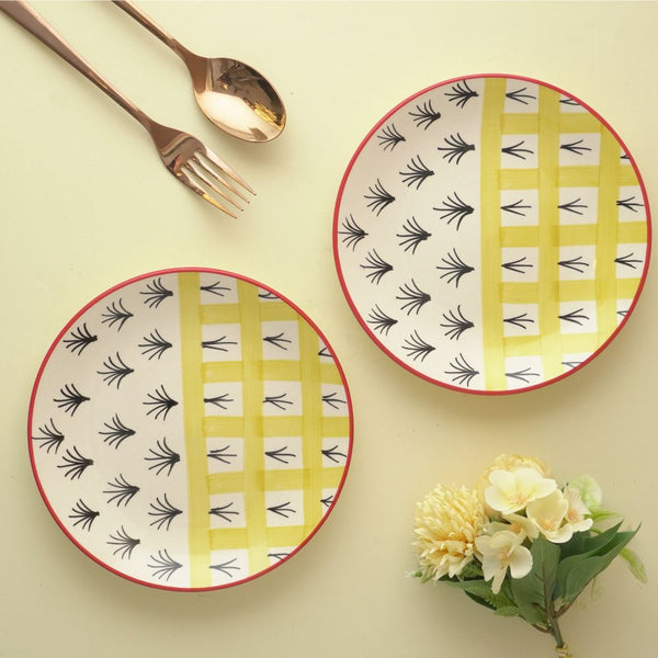 Dualistic Design Ceramic Quarter Plates- Set of 2 