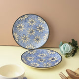 Blue Bloom Ceramic Quarter Plates- Set of 2