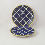 Blue Moroccan Ceramic Quarter Plates- Set of 2