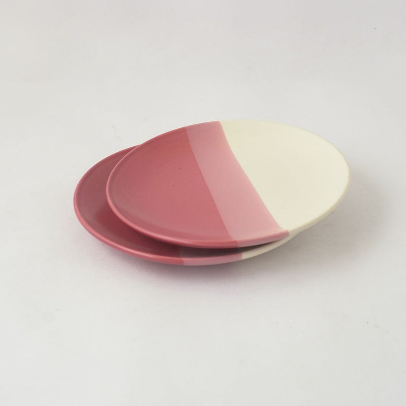Monochromatic Ceramic Quarter Plates- Set of 2