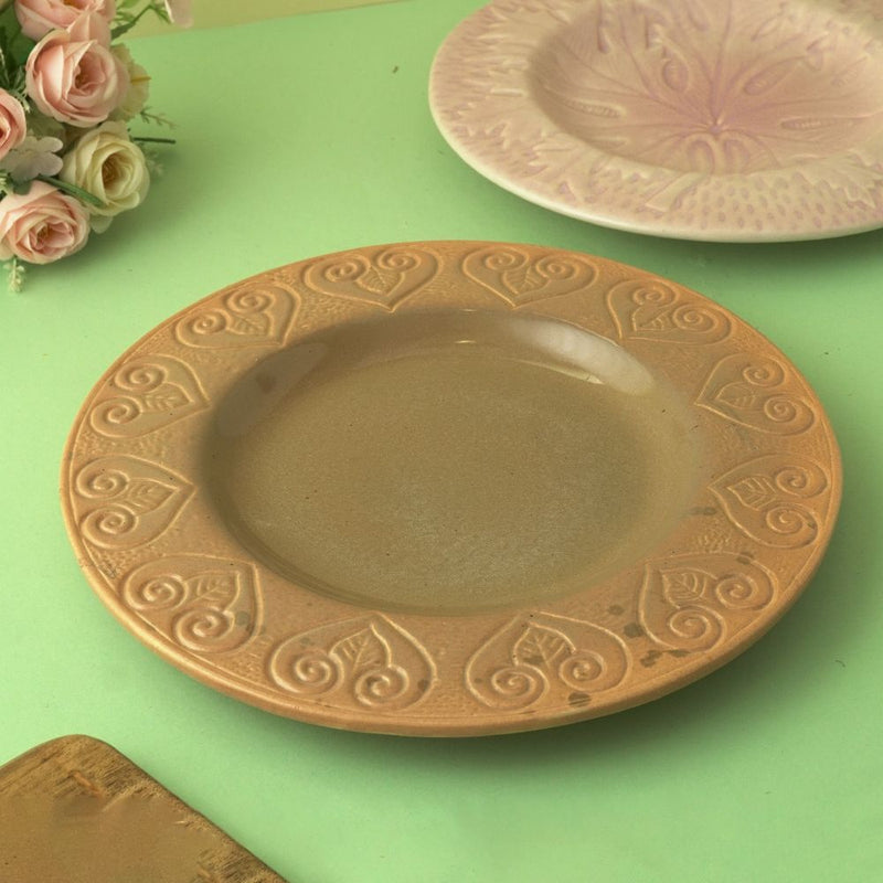 Ceramic Embossed Print Platter- Pink