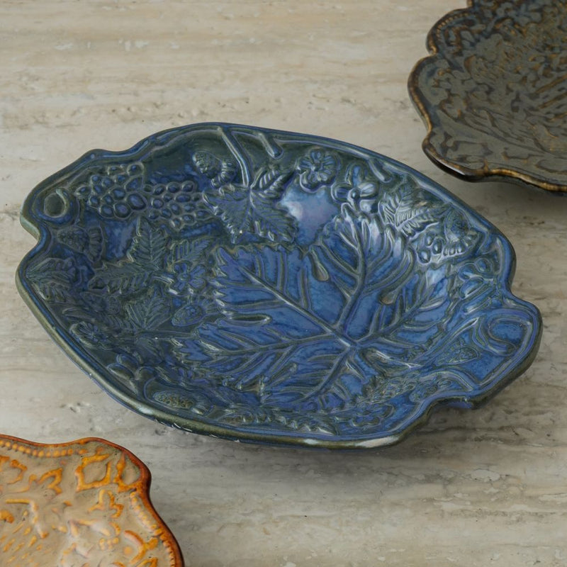 Ceramic Modern Platter- Blue