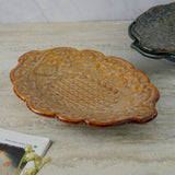 Ceramic Textured Platter- Yellow