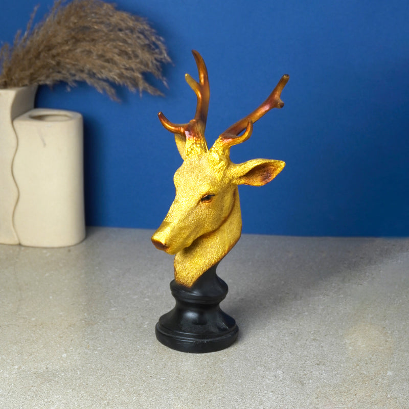 Metallic-Horned Reindeer Table Accent
