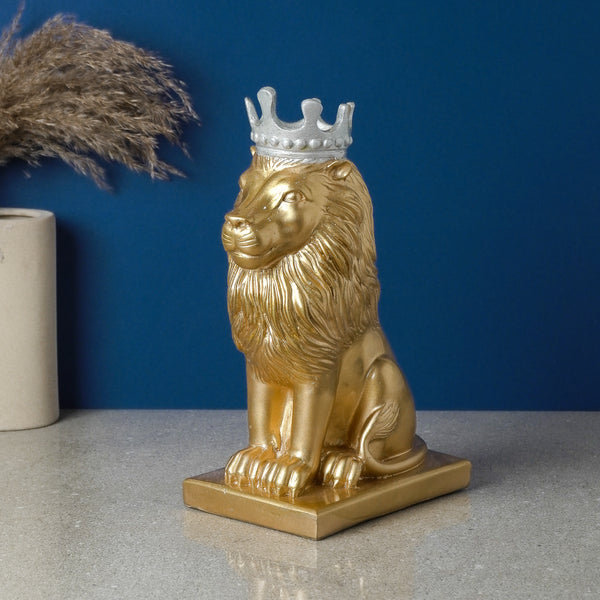 Minimalist Majestic Gold Lion Statue