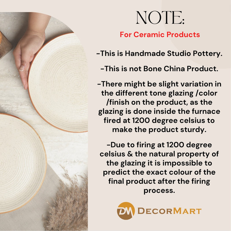 The Dceor Mart Hand Painted Decorative Ceramic Quarter Plates, Set of 2 (26*26*3 cms)