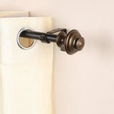 Typho Brass Metal Finial Extendable Curtain Rod Black 19MM (Hardware Included) - The Decor Mart 