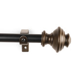 Typho Brass Metal Finial Extendable Curtain Rod Black 19MM (Hardware Included) - The Decor Mart 