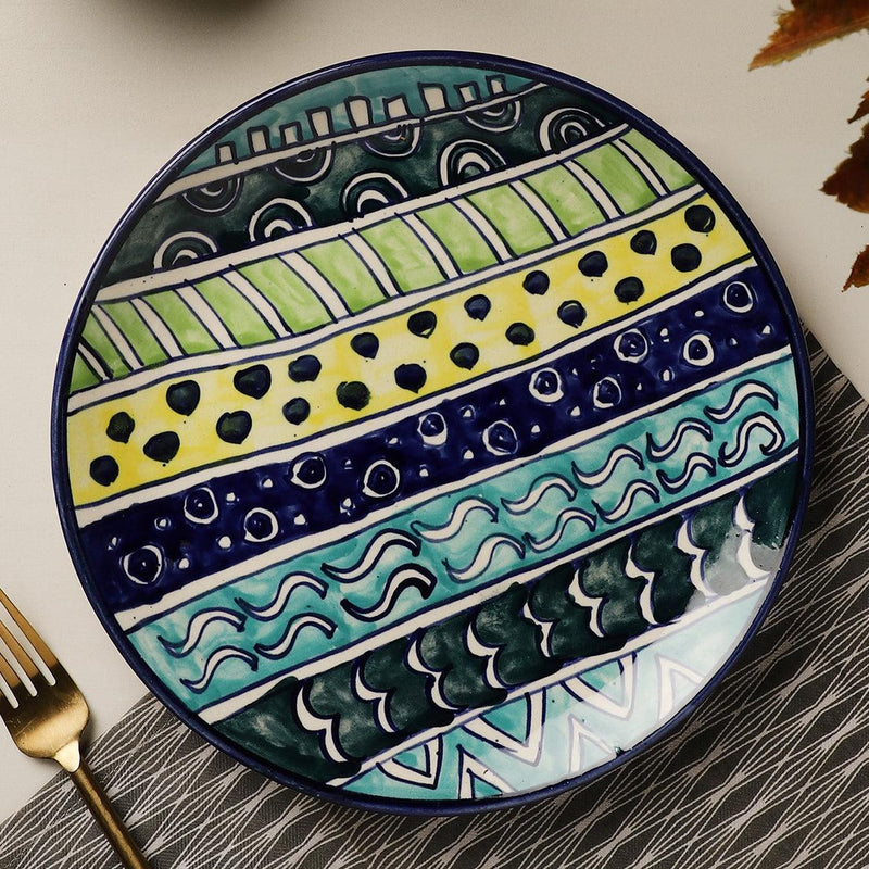 Stripped Rain dinner plate with 2 Bowls - The Decor Mart 