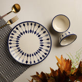 Ceramic Arrow blocks dinner plate with 2 Bowls - The Decor Mart 